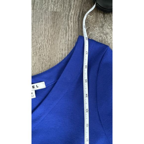 Rebel Wilson Womens Blue Black Colorblock 3/4 Sleeve Dress V Neck Size 1X NWT - Picture 10 of 11